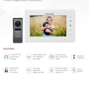 EV-SDP-0707 7-Inch Video Door Phone Kit with Wide-Angle Camera, Two-Way Audio VDP, Night Vision VDP