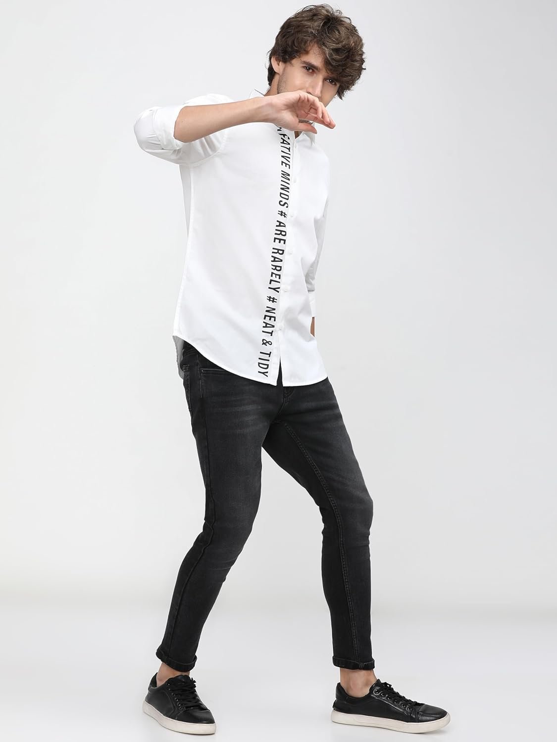 Highlander Men's Slim Fit Casual Shirt | Typography Print | Button Closure | Trendy, Breathable & Comtable All-Day Wear - Image 7