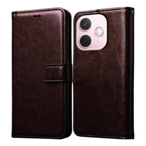 Flip Cover Back Case for Oppo A5 Pro 5G | Premium Leather Finish | Inbuilt Pockets & Stand | Flip Cover Back Case for Oppo A5 Pro 5G (Coffee)