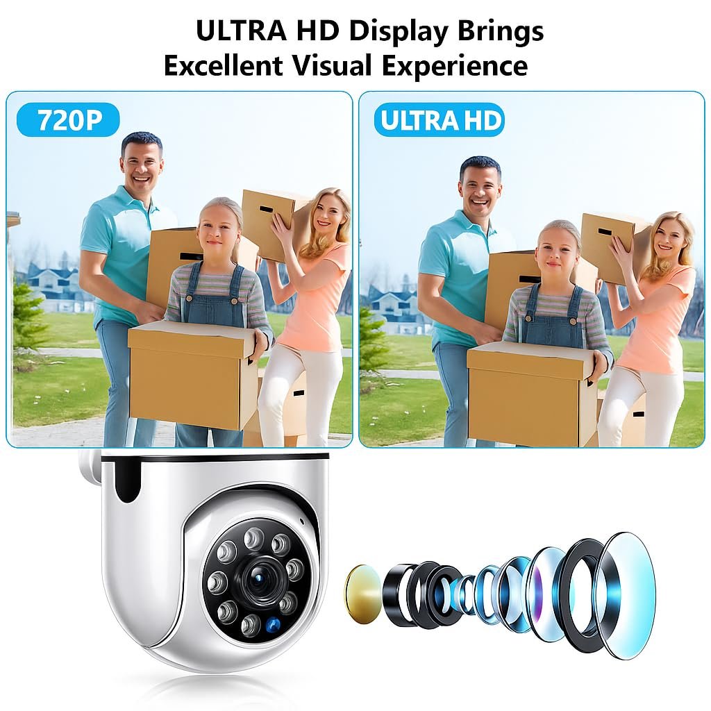 Fire turtle 1080p FHD WiFi Wireless Security Camera with Audio & Night Vision - Live Feed, Motion Detection, Perfect for Home & Office Security (Wall Camera) - Image 6