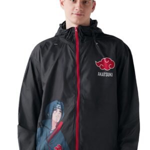 Bewakoof X Naruto Itachi Men’s Nylon Oversized Fit Hooded Windcheater Jacket Air 1.0 | Jacket for Men Winter Wear