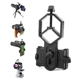 Telescope Mobile Holder, Microscope Adapter for Smartphone, Cellphone Telescope Adapter Mount, Compatible with Smartphone Adapter Mount for Monocular, Binoculars and Microscopes