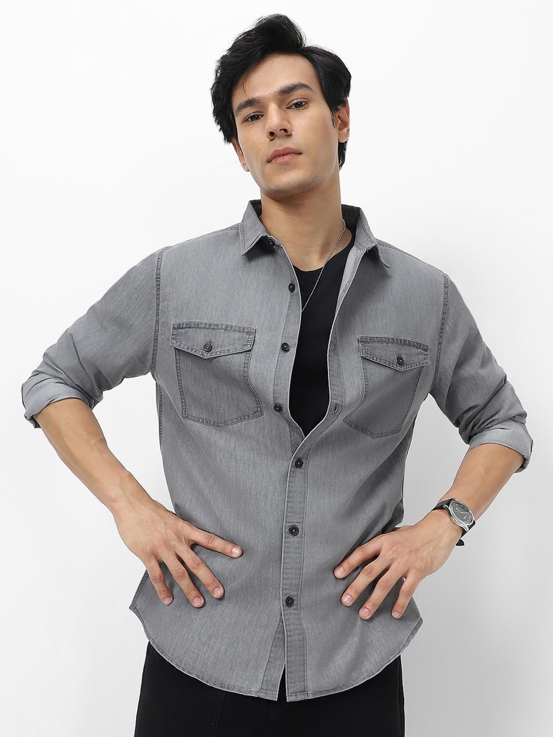 Urbano Fashion Men's Full Sleeve Regular Fit Casual Denim Shirt - Image 2