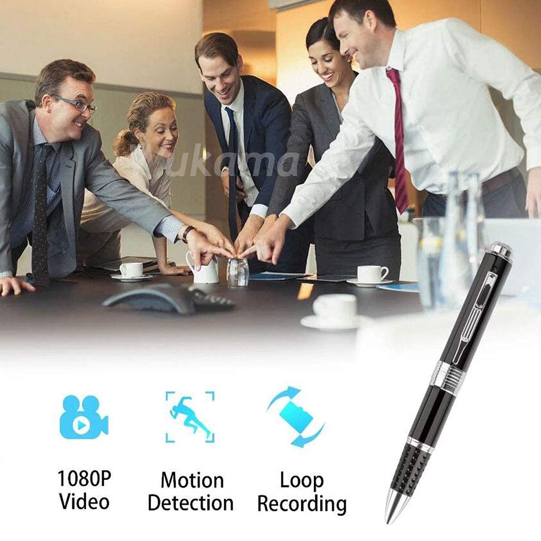 TECHNOVIEW 4k Full Hd Pen 1920pX1080p Camera Video and Audio Sound Recorder with Free 16GB Memory Card Portable Spy Pen Hd Recorder - Silver & Black Hidden Device - Image 3
