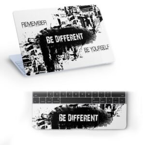 Be Different Top+Wrist Pad Vinyl Laptop Skin/Sticker/Cover for 14 Inches Laptops Laminated-Removable-HD Quality Compatible for Hp-Dell-Sony-Lenovo-Asus etc.(13.8x9.6 Inches)
