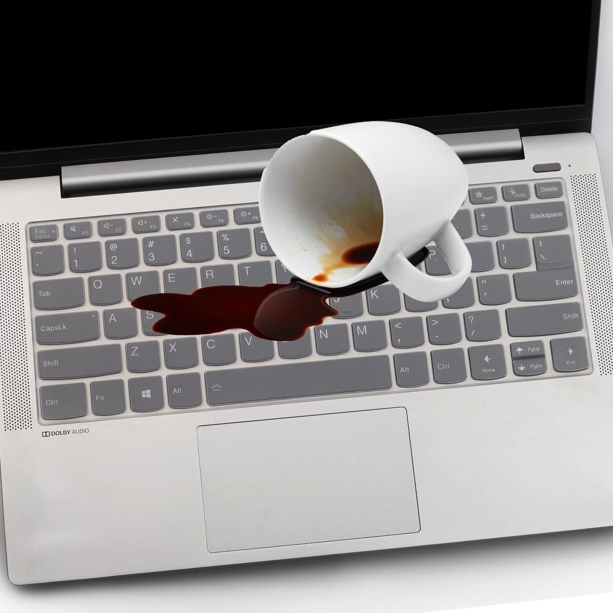 Saco Keyboard Cover for Lenovo ideapad Slim 3 & Slim 5 14inch Laptops | Keyboard Protector for Lenovo IdeaPad Flex 5 & Yoga 7i 2-in-1 / Yoga Slim 6i Laptops (Silicone Clear) - Image 5