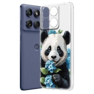 Fashionury Designer Soft Back Cover Case Compatible for Moto Edge 60 Fusion, Printed,Transparent,Flexible, Silicon for Motorola Edge 60 Fusion -D3223