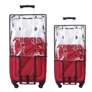 PVC Transparent Luggage Waterproof Cover Suitcase Cover for Aristocate, American Turister, Safari, VIP (Soft Luggage, 20+24 Combo of 2)