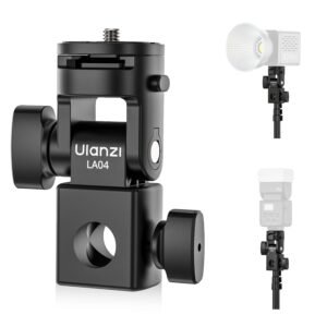 ULANZI LA04 Light Stand Mount Adapter with 1/4” Screw, Quick Release Mounting Plate for Camera Monitor Ring Light, Fits Flat Head Light Stand/Boom arm/C Stand, 180° Tilt Max. Load 6.6lb/3kg