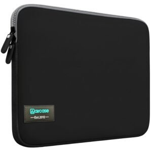 AirCase Neoprene Laptop Sleeve Case Cover for 15.6 Inch MacBook, Dell, HP, Lenovo, More| Water-Resistant, Shockproof Padding, Scratch-Proof| Slim Fit, Wrinkle Free, TSA Security Friendly (Black-Grey)