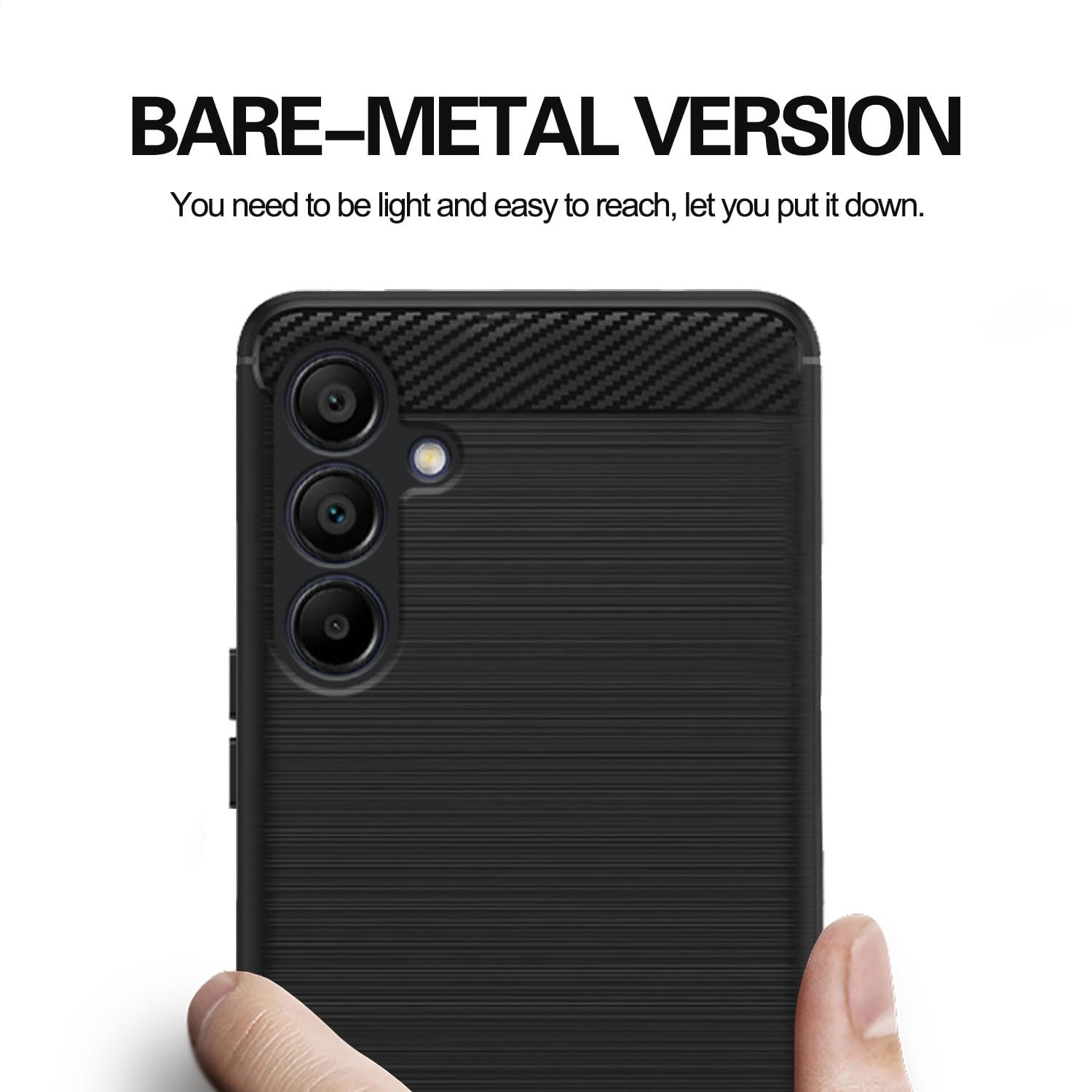 Amazon Brand - Solimo Moto Edge 60 Fusion 5G Back Cover | Back Case for Moto Edge 60 Fusion 5G | Carbon Fibre Rugged Armour (Black) - Image 2