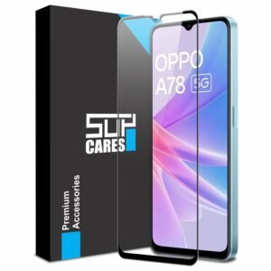 SupCares Military-Grade Gorilla Tempered Glass Full Screen Protector For Oppo A77S,A77,A78,A59,A18,A38,K10,A15,A15S,A31,A9 2020,A5 2020,Vivo Y28,Y17S and Y56(6.56 Inch)With Installation Kit