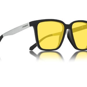 EFERMONE® Night Driving Glasses with Cleaning Kit, Yellow Polarized Lens, UV400, Anti-Glare Glasses for Riding Bike and Car