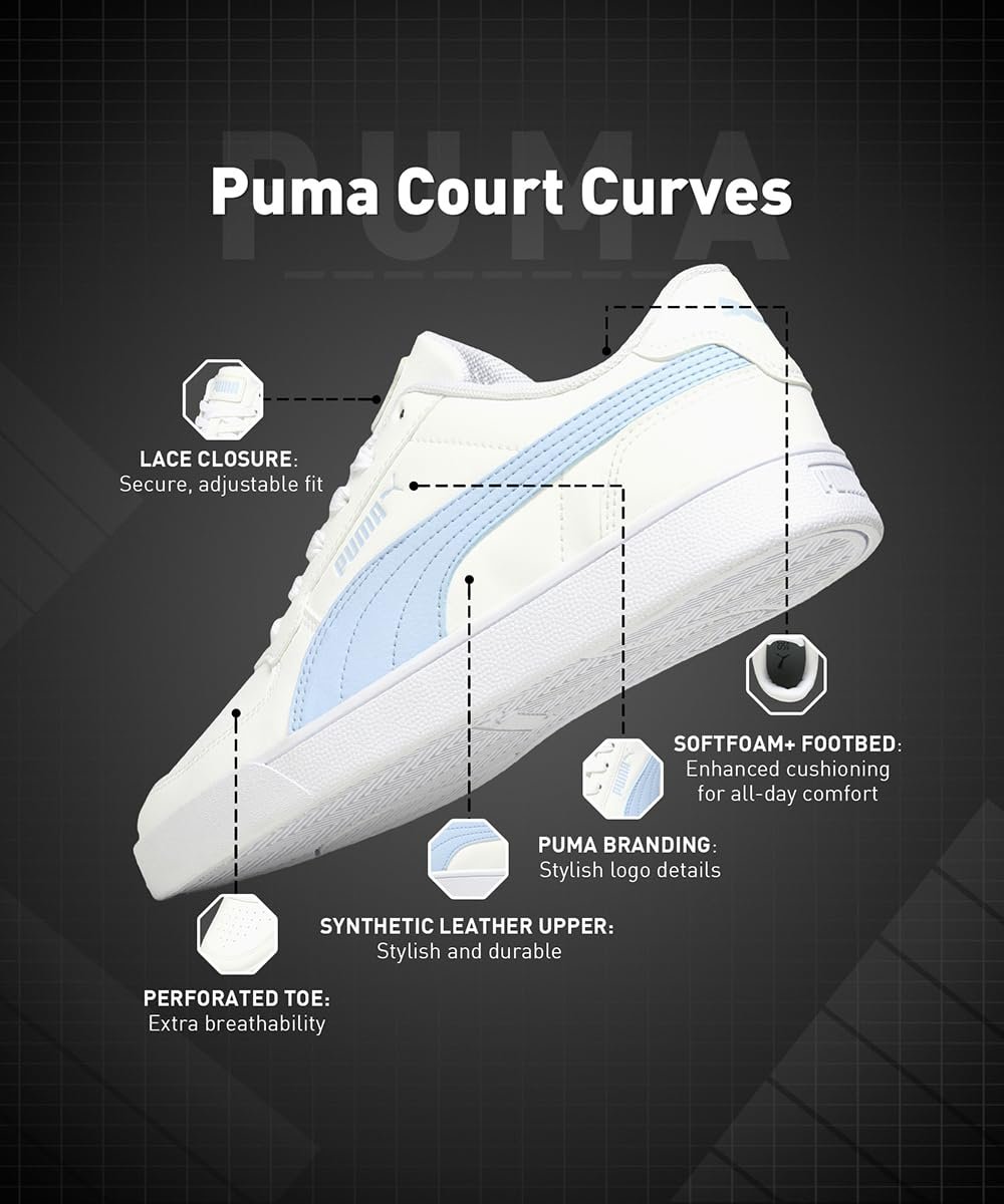 Puma Unisex-Adult Court Curves Sneaker - Image 4