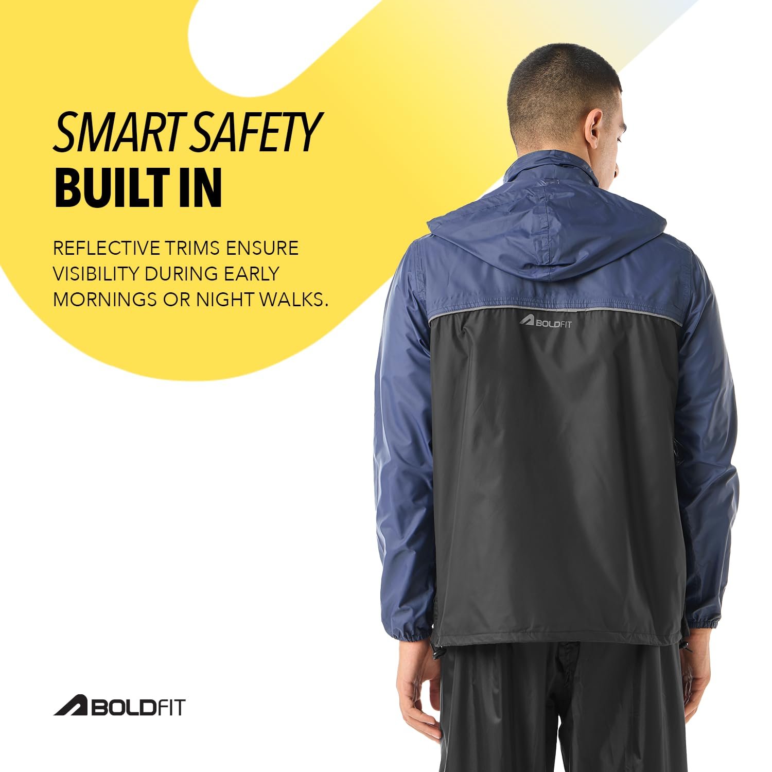 Boldfit All-Weather Raincoat for Men Waterproof Stylish,Breathable & Waterproof Gear for Heavy Rains,Hiking,Trekking & Everyday Use Hood Rain Jacket for Women with Utility Pockets & Reflective Trim - Image 4