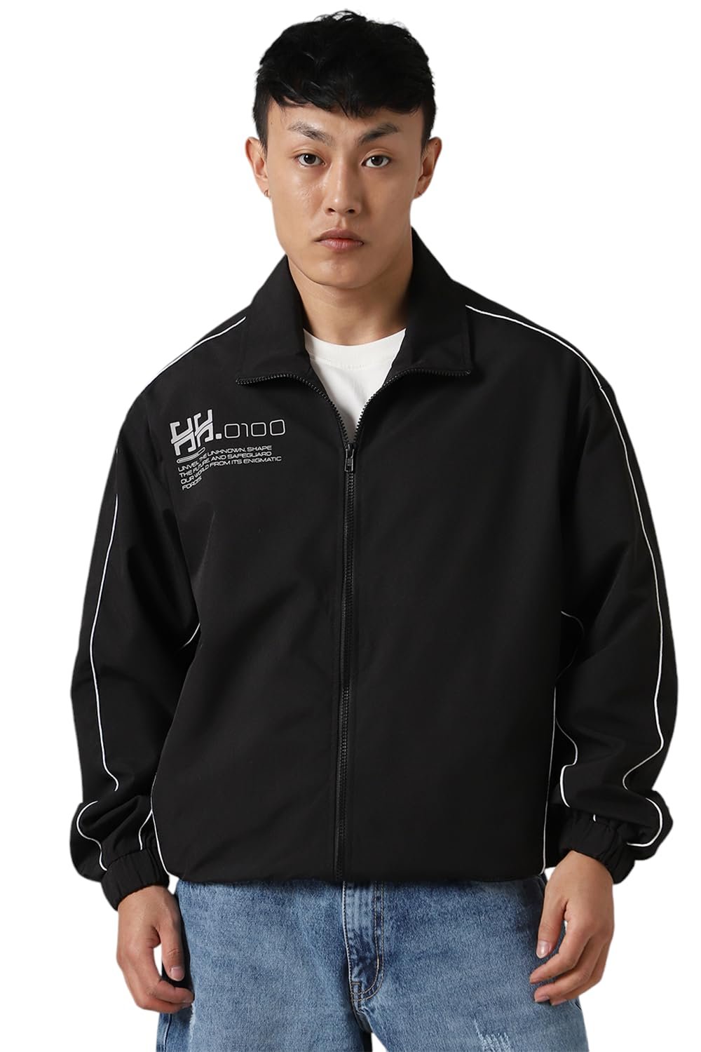 Hubberholme Men Polyester Printed Oversized Fit Collar Full Sleeves Jackets 6