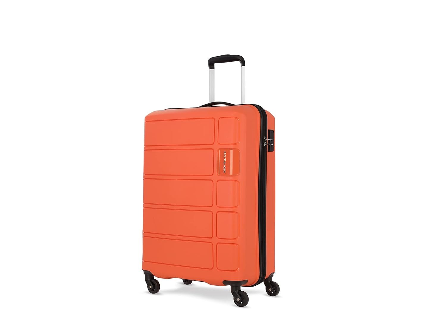 Kamiliant American Tourister Cabin Harrier 56 Cms Small Polypropylene Hard Sided 4 Wheeler Spinner Wheels Carry-On Luggage (Carrot-Orange)
