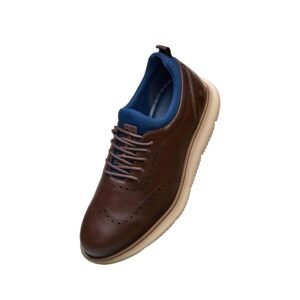 Neeman’s Crossover Brogues for Men | PU Leather & Mesh Upper, Cushioned EVA Sole | Lightweight Semi-Formal Lace-Up Oxfords for Office, Travel & Casual Comfort