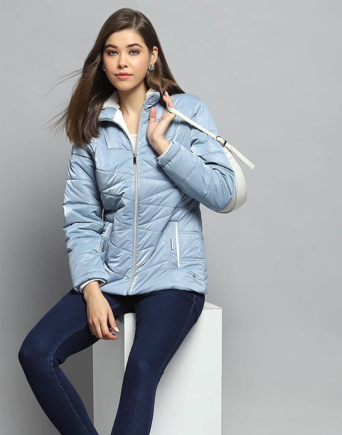 Monte Carlo Women's Polyester Blend Regular Solid Collar Neck Full Sleeve Jacket - Image 7