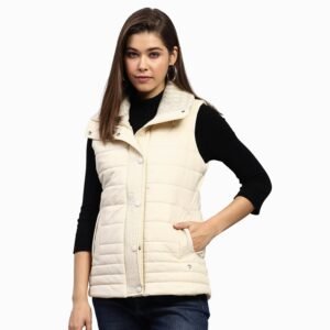 Monte Carlo Womens Solid Brown Collar Sleeveless Jacket