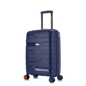 Nasher Miles Paris Hard-Sided Polypropylene Cabin Luggage 20 inch | 55cm | 8 Wheels Double Spinner Small Trolley Bag for Travel | Suitcase (Navy Blue)