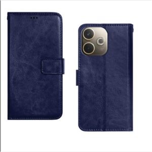 Amazon Brand – Solimo Oppo A5 Pro 5G Flip Cover | Card Pockets Wallet & Stand | Flip Cover for Oppo A5 Pro 5G (Blue)