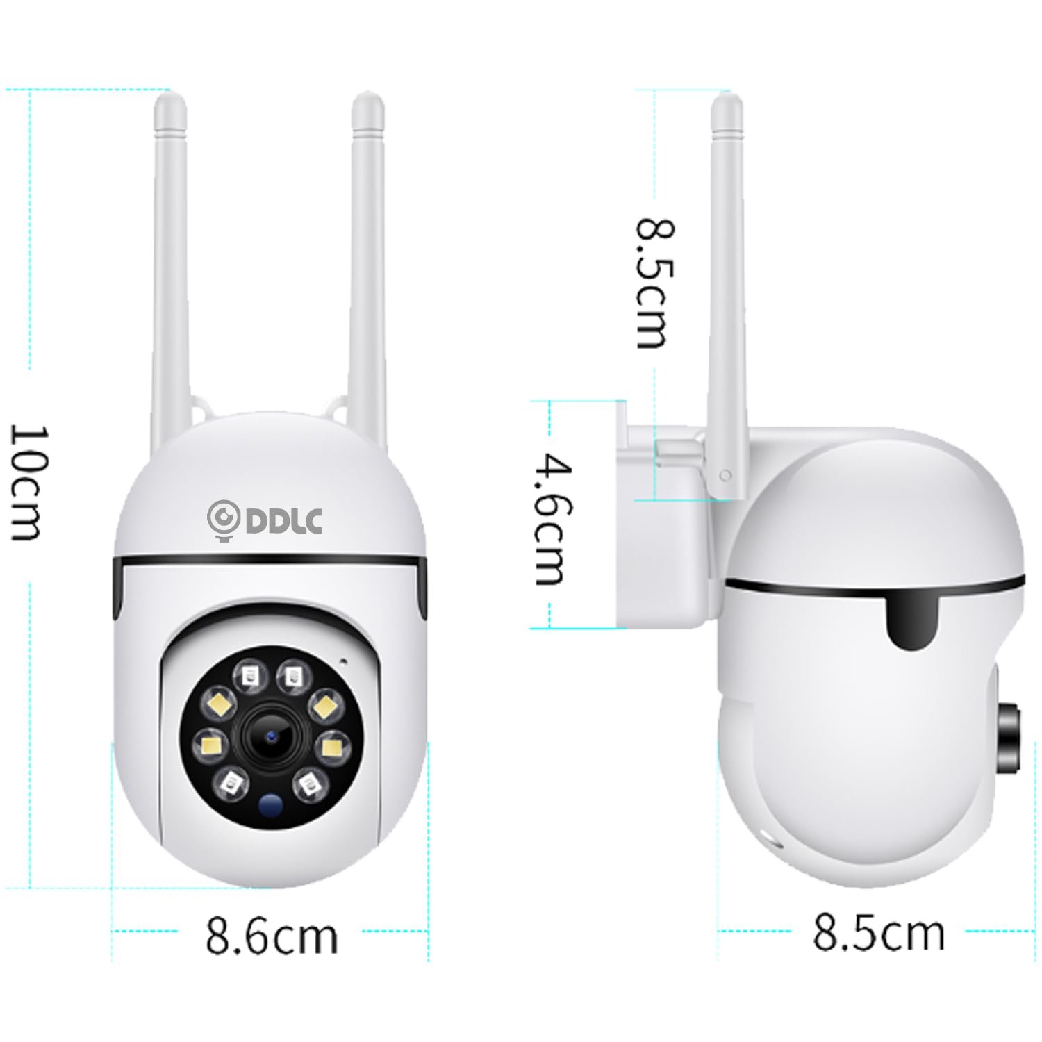 DDLC Indoor Camera Wireless, Security Camera WiFi & 2.4ghz, 1080p Security Cameras Wireless Outdoor/Indoor Full Color Day and Night, Motion Detection, Dome Surveillance Cameras 360° View (Mini ptz) - Image 2