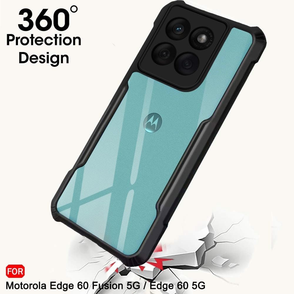 Transparent Hard Back Cover case for Moto Edge 60 Fusion/Moto Edge 60 5G