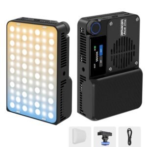 Amaran Ace 25x Pocket Bi-Color LED Light: Boost Mode Up to 32W, Bi-Color Mini Video Light (2,700-6,500K), 1,636 Lux@1m, 4,500mAh Battery with PD Fast Charging for Mobile Creators (Charcoal)