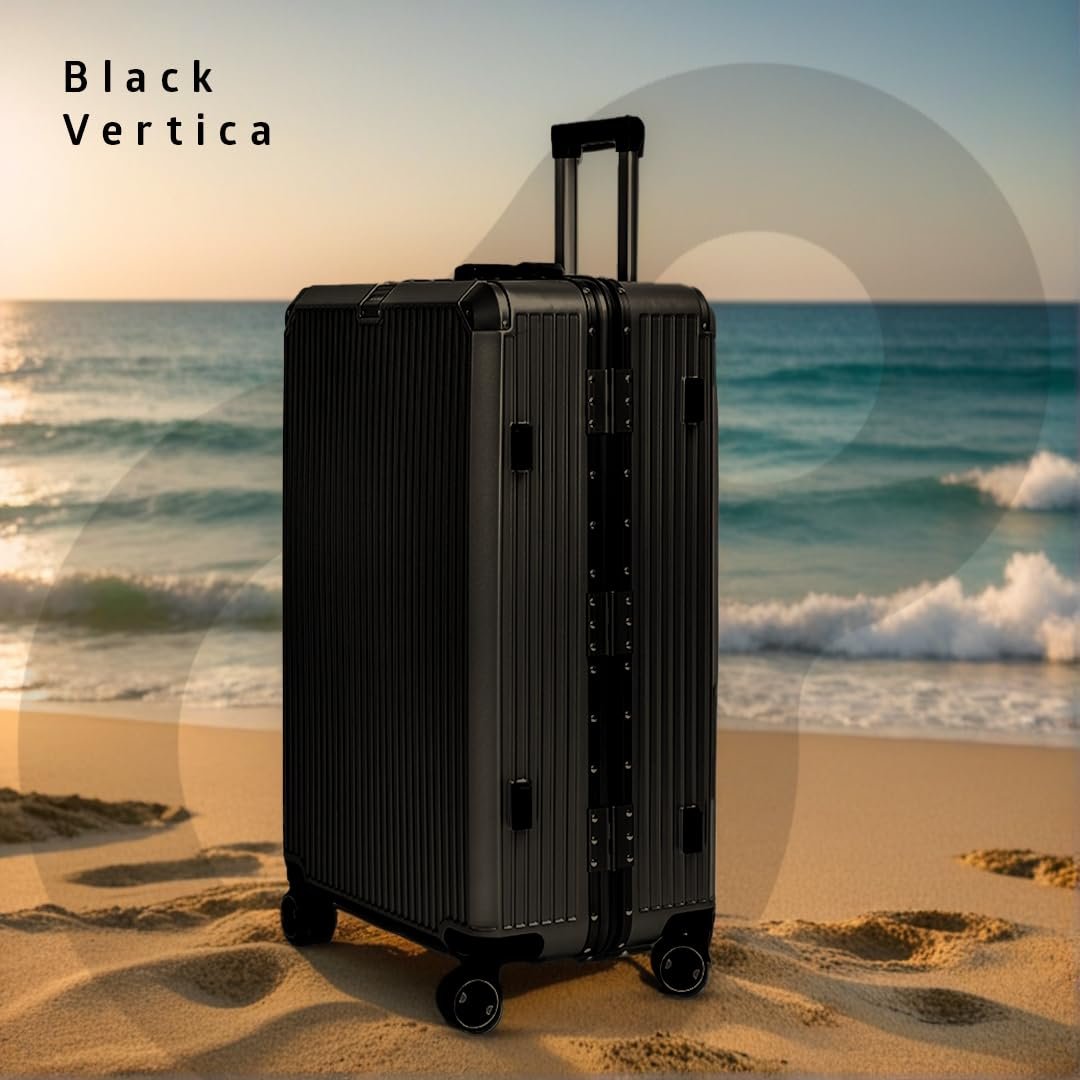 Vertica Hard PC Trolley Luggage, Cabin Size, 100% Polycarbonate, Lightweight and Durable, Silent Wheels, Anti-Theft with Aluminium Frame, and 2 TSA Locks, 20-Inch, Midnight Noir - Image 2