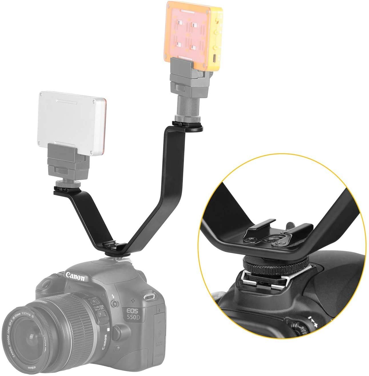 SHOPEE V-Shape Triple Universal Tri hot Shoe Adapter Bracket, Camera Photography Accessories, Can be Used for Flash, Microphone, Camera, LED Video Light - Image 5