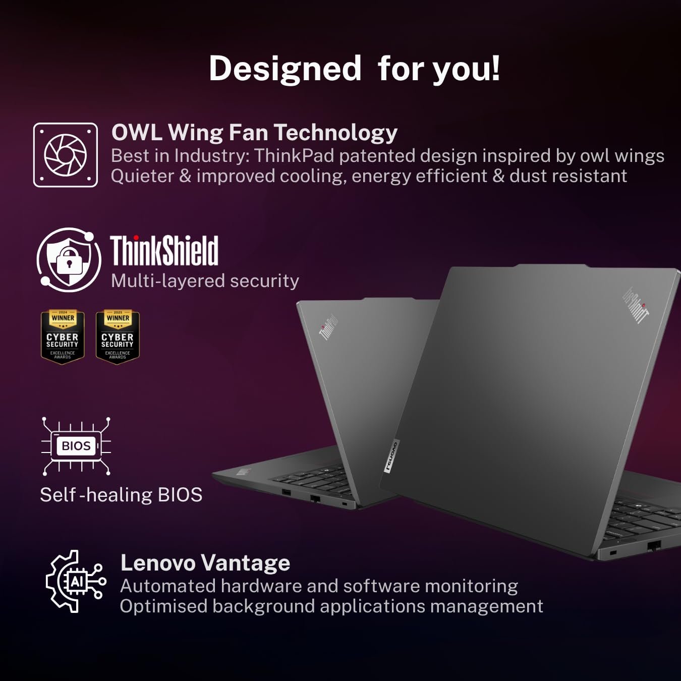 Lenovo ThinkPad E14 AI PC Intel Core Ultra 5 125U | Copilot Key | 16GB RAM | 1TB SSD | 14” WUXGA IPS 300 Nits | Win 11 + Office 2024 | Backlit | Fingerprint | 1.42 kg | 1Y Onsite | Black – 21M7S0SH00 - Image 4