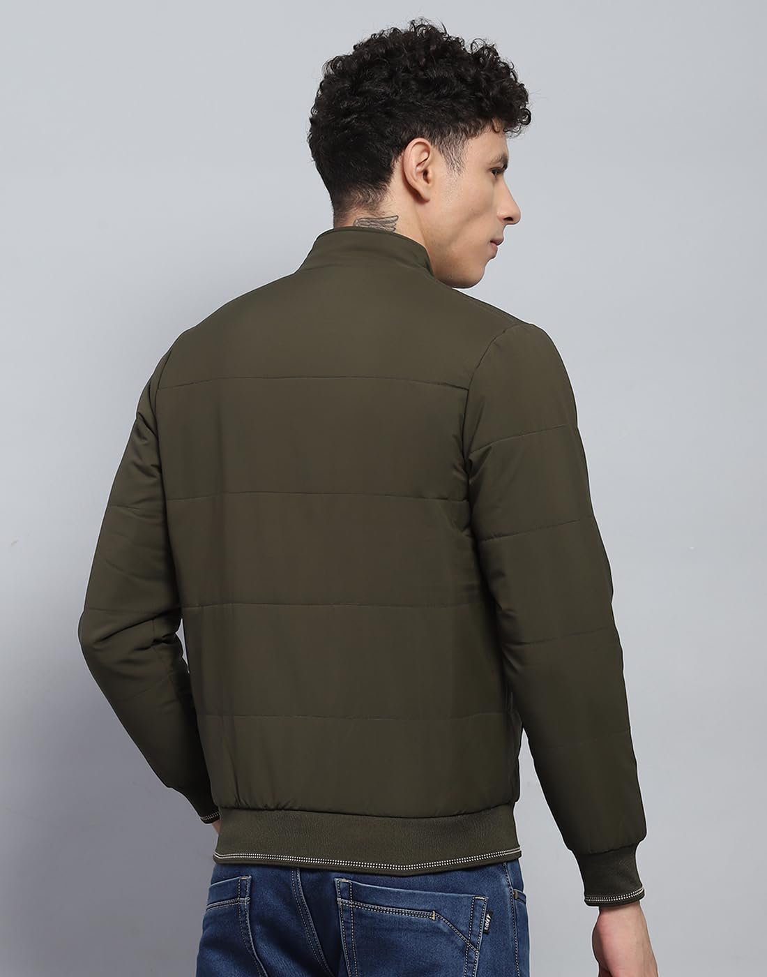 Monte Carlo Mens Printed Mock Neck Full Sleeve Jacket (224066865) - Image 4