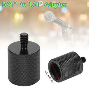 SHOPEE Microphone Stand to Tripod Thread Screw Adapter. Converts Standard Mic Stand Thread (3/8″ or 5/8″) to Tripod Thread (1/4″)