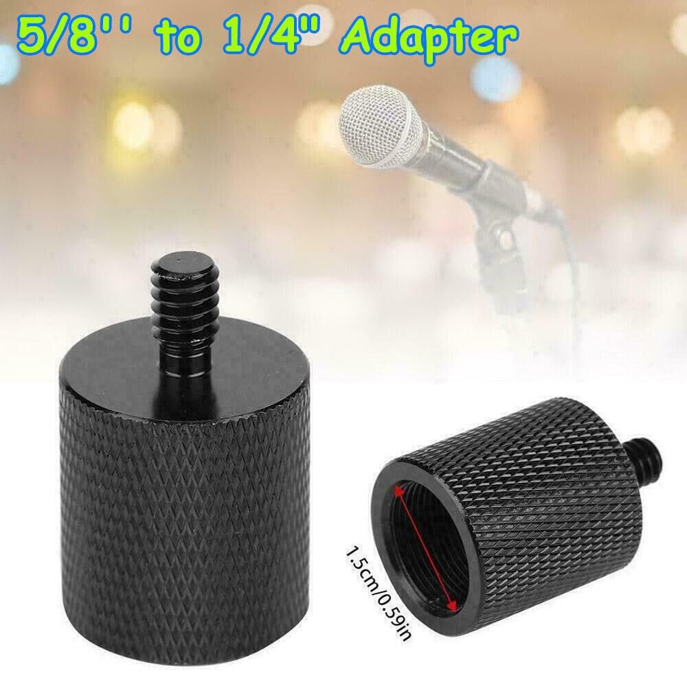 SHOPEE Microphone Stand to Tripod Thread Screw Adapter. Converts Standard Mic Stand Thread (3/8" or 5/8") to Tripod Thread (1/4")