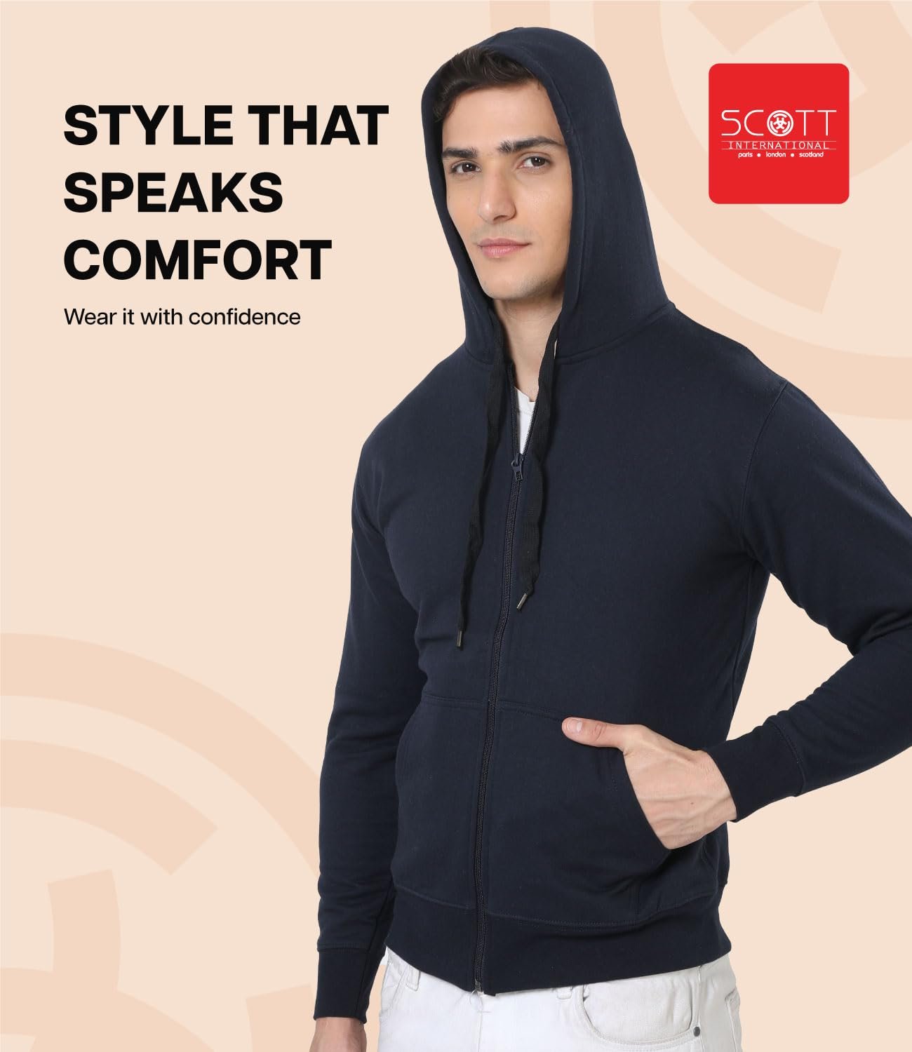 Scott International Men's Hoodies Winter Jacket Sports Gym Cotton Regular Fit Sweatshirt With Zip Bike Stylish (Navy Blue, Small) - Image 4