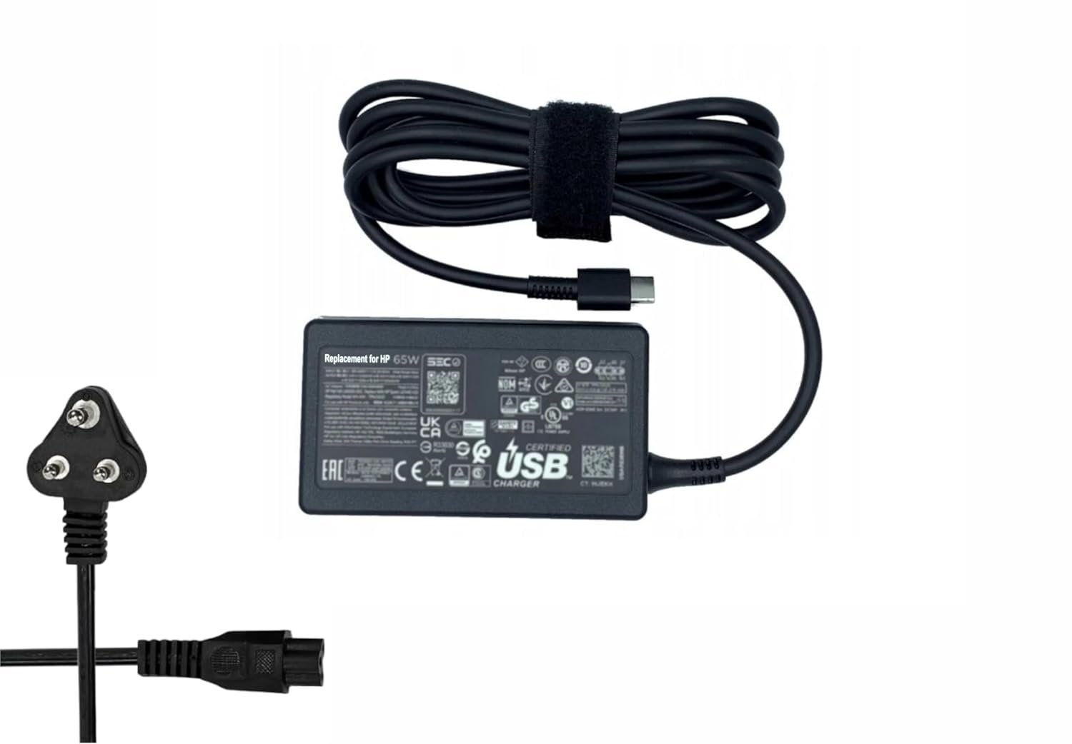 Replacement HP 65W USB C Laptop Charger AC Adapter Replacement for HP Spectre X360,Spectre,Elitebook x360,Elitebook,Envy,Chromebook,Elite x2,ProBook Travel Type C (Fit with Power Cable)