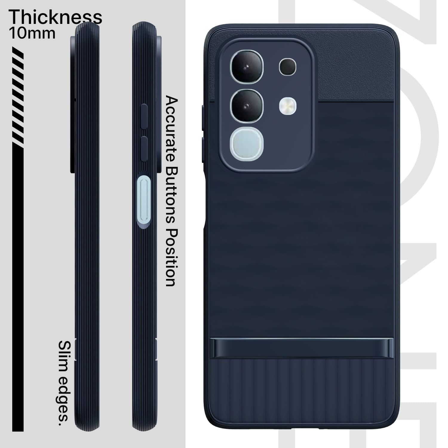 Outlouders Back Cover for Vivo T4X 5G/ IQOO Z10x 5G | Full Camera Protection | TPU Soft Flexible Shockproof Back Case (Blue) - Image 3