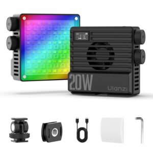 ULANZI L090 RGB Video Light, Pocket LED On-Camera Video Lights, Built-in 5000mAh Rechargeable Battery, 360 Full Color 20 Light Effects, CRI≥95 2500-9000K for Photography Vlogging