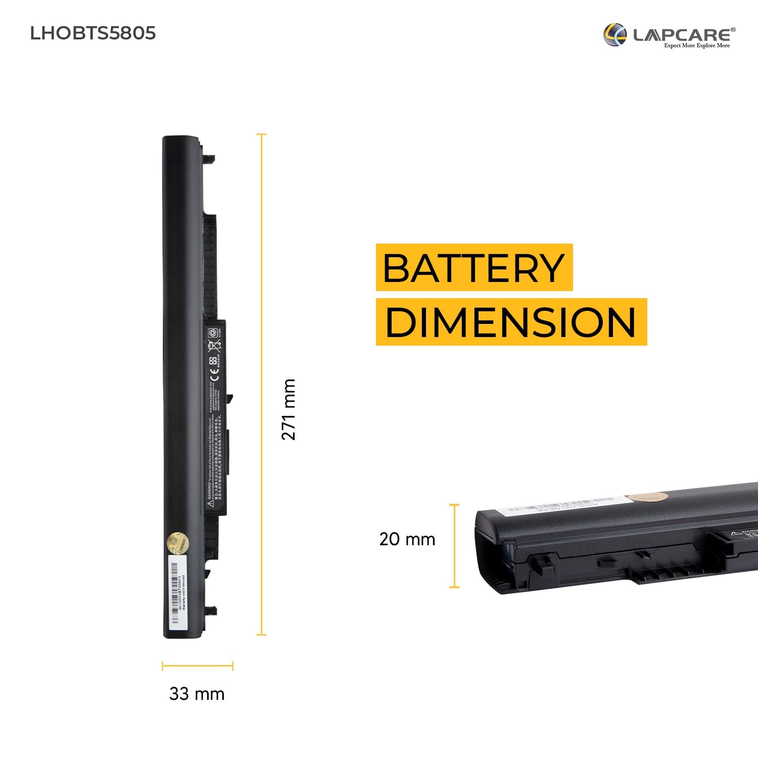 Lapcare Laptop Battery for HP HS03/HS04/HSTNN-LB6U/HSTNN-LB6V (Black) - Image 3