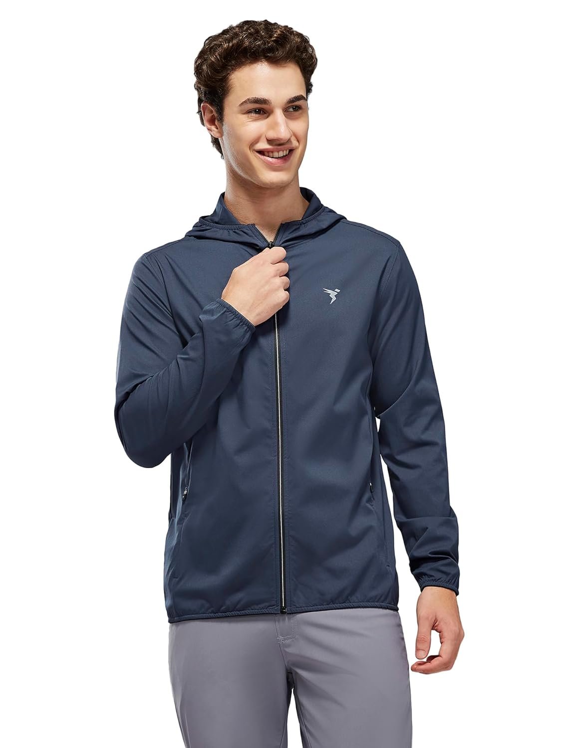 TECHNOSPORT Men's Polyester Regular Slim Fit Solid Hooded Jacket