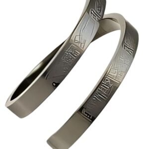 Islamic Ring for Men, Adjustable Black Ring for Everyday Wear and Formal Occasions, Sleek Design and Comfortable Fit for All Hand Sizes, Stainless Steel Designe Amulet Opened Cuff Fashion Adjustable