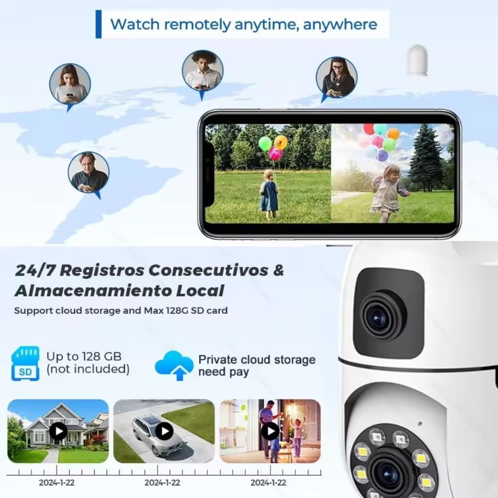 Maizic Smarthome Tiger-Eye 2MP High Resolution | WiFi | Color Night Vision | PTZ Function | 360° View Real time | Two Way Audio | Alarm | Indoor Security Camera (S-Dual Lens WiFi Camera) - Image 6