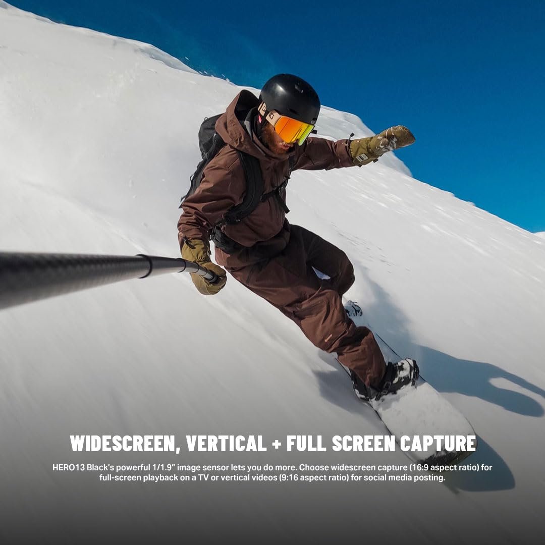 GoPro HERO13 Black Special Bundle Includes - HERO13 Black Camera, Handler, 2-Enduro Batteries, 2-Curved Adhesive Mounts, 64GB MicroSD Card, Hard Carrying Case(1-Yr International+1-Yr India Warranty) - Image 4