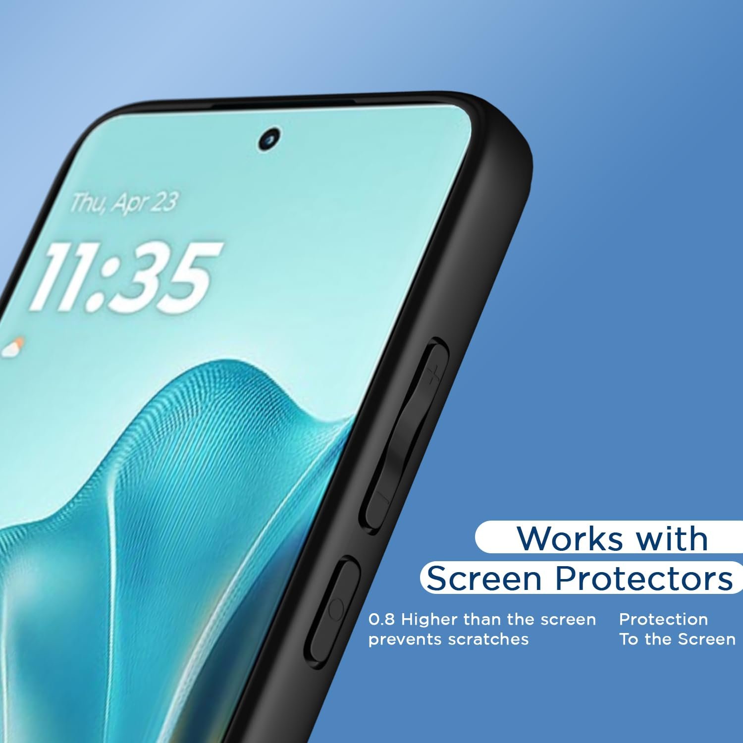 Pikkme Back Cover for Motorola Moto Edge 60 5G / Motorola Moto Edge 60 Fusion 5G | Shockproof Sleek Hybrid Armor Bumper Case (Black) - Image 7