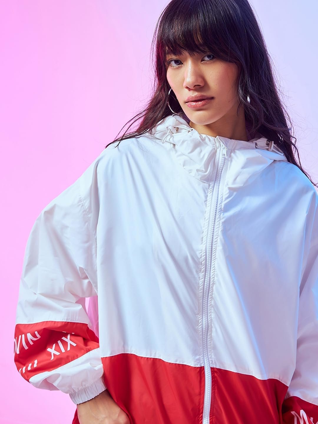 Bewakoof Women's Nylon Super Loose Fit Hooded Windcheater Jacket | Bewakoof Air 1.0 | Jacket for Women Winter Wear - Image 5