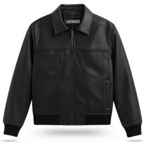 Men�s Leather Shacket A4 in Black | Premium Faux Leather Overshirt Jacket with Button Closure & Full Sleeves | Stylish Slim Fit Casual