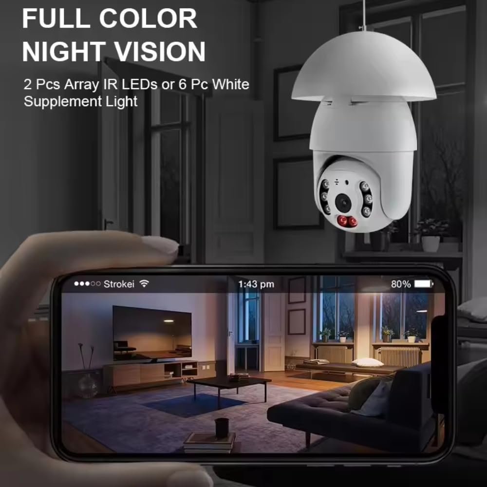 Maizic Smarthome Smart Robo Bulb Camera with Live View 2 Way intercom Sd Card Recording 360 Panoramic View Motion Detection 6 Months Warranty - Image 8
