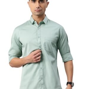 Majestic Man Men’s Cotton Slim Fit Solid Casual Shirt