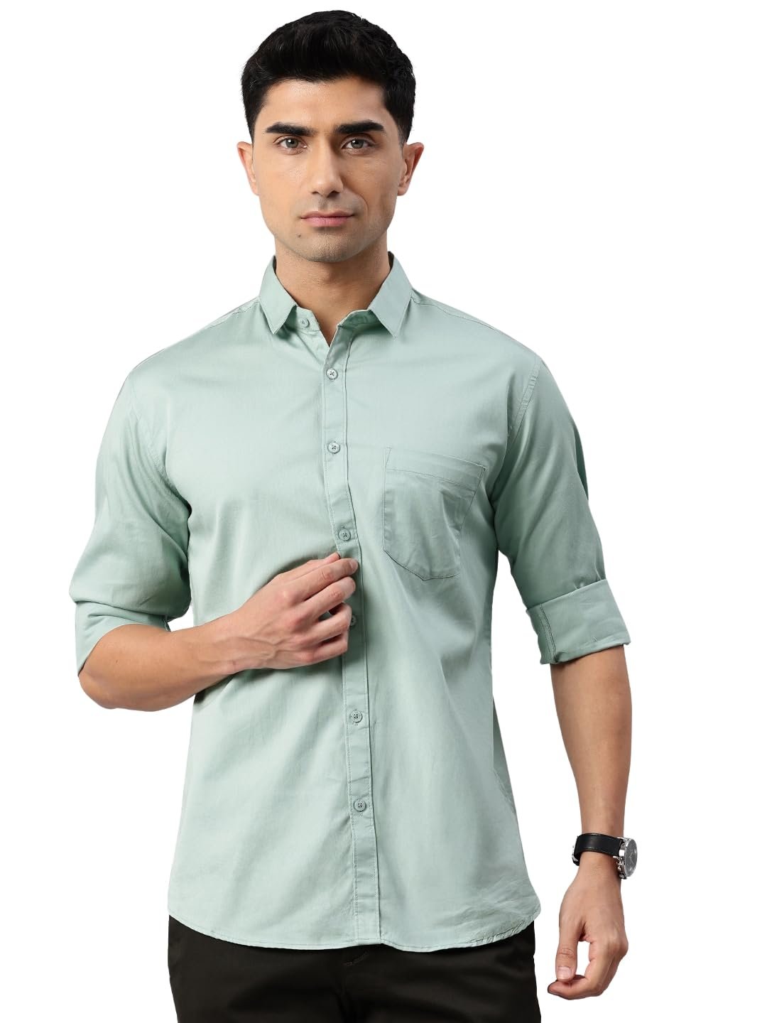 Majestic Man Men's Cotton Slim Fit Solid Casual Shirt